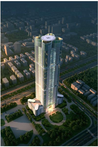 东盟国际商贸物流中心金融交易中心那两栋楼的效果图